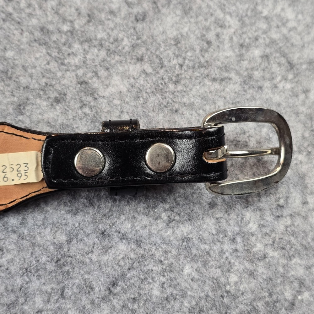 Circle Y Western Belt Mens 32 Leather Multicolor Woven Inlay Silver Accents West - Picture 10 of 15